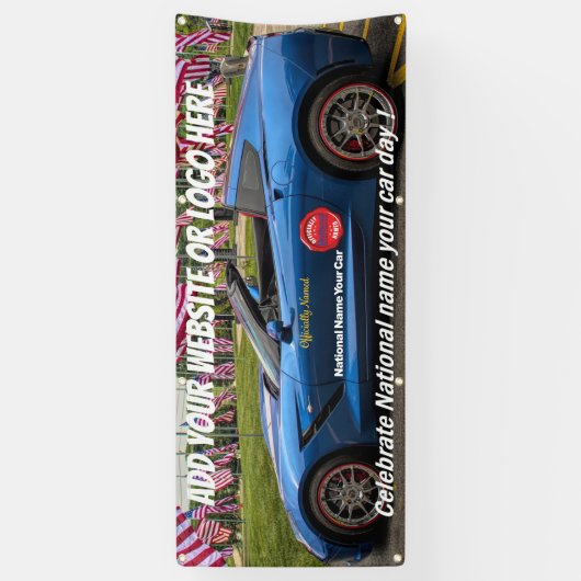 Nationale naam uw autodagbanner spandoek (Verticaal)