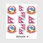 Nationale Nepalese symbolen/wapenschild en vlag Sticker (Vel)