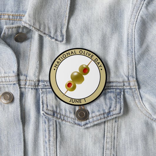 Nationale Olijfdag Ronde Button 7,6 Cm (In situ)