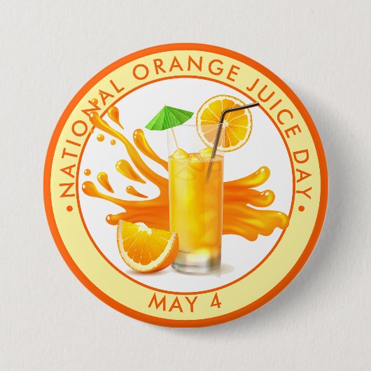 Nationale Oranje Juisdag Ronde Button 7,6 Cm (Voorkant)