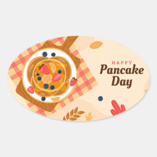 Nationale Pannenkoekendag Ovale Sticker