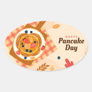 Nationale Pannenkoekendag Ovale Sticker