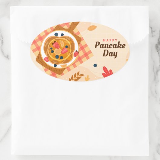 Nationale Pannenkoekendag Ovale Sticker (Tas)