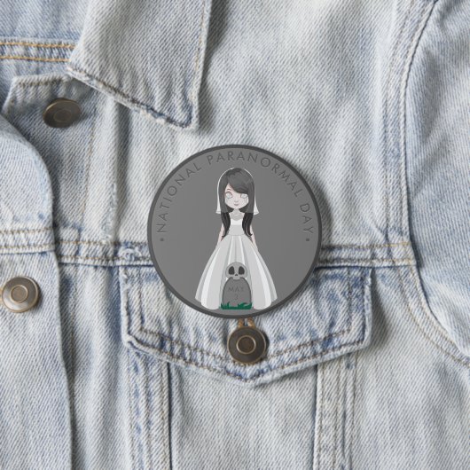 Nationale paranormale dag, spookbride ronde button 7,6 cm (In situ)