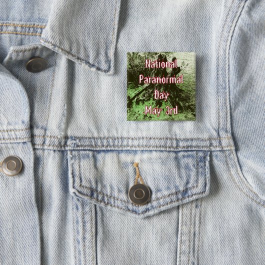 Nationale paranormale dagboom vierkante button 5,1 cm (In situ)