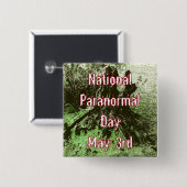 Nationale paranormale dagboom vierkante button 5,1 cm (Voorkant /achterkant)