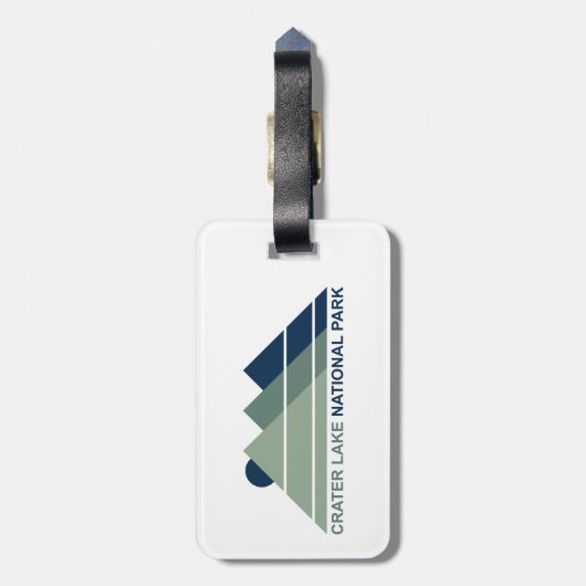 Nationale Park bergzon bij het meer van Crater Bagagelabel (Achterkant verticaal)