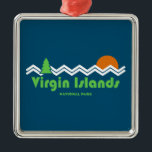 Nationale Park Retro van de Maagdeneilanden Metalen Ornament<br><div class="desc">Met inbegrip van het grootste deel van het eiland St. John,  het nationale park van de Maagdeneilanden in het Caribisch gebied omvat adembenemende stranden,  tropische bossen en religies uit de eilandgeschiedenis.</div>