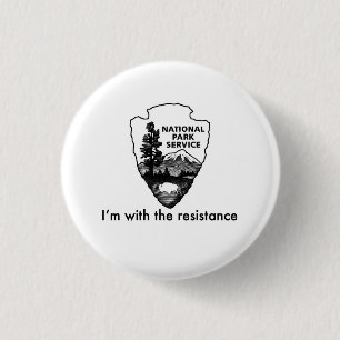 Nationale parkdienst leidt het verzet ronde button 3,2 cm