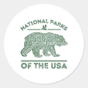 Nationale Parken Beer Wandelen Reizen Kamperen Bui Ronde Sticker