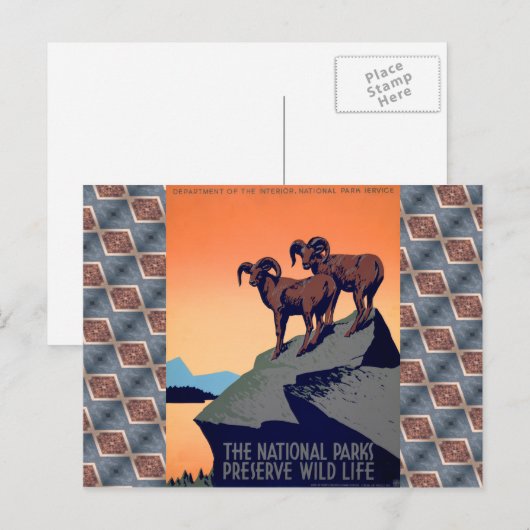 Nationale parken briefkaart (Voorkant / Achterkant)