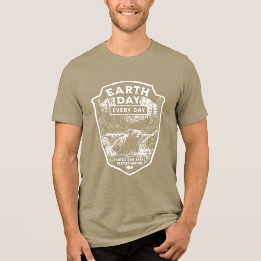 Nationale Parken Dag van de Aarde elke dag Tri-Blend Shirt (Voorkant)