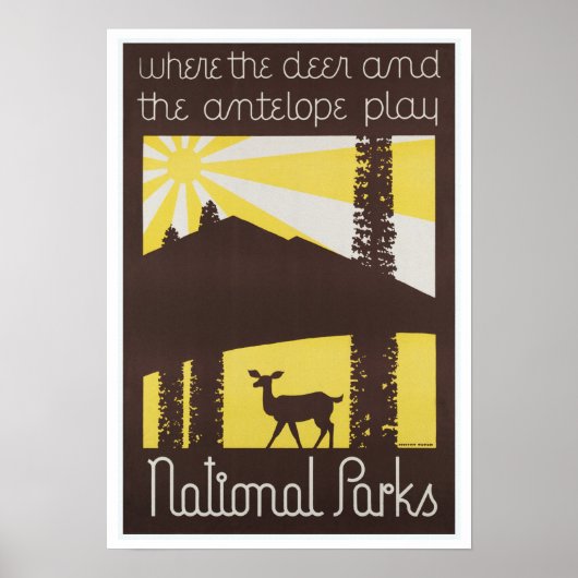 Nationale parken Deer en Antelope Poster (Voorkant)