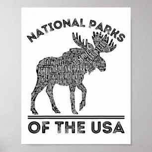 Nationale Parken Eland Wandelen Reizen Kamperen Bu Poster
