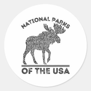 Nationale parken Eland Wandelen Reizen Kamperen Bu Ronde Sticker