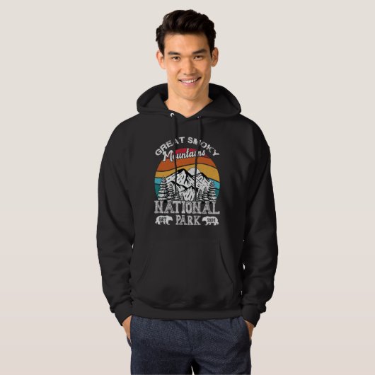 Nationale parken Grote Smoky Mountains Retro Hoodie (Voorkant volledig)