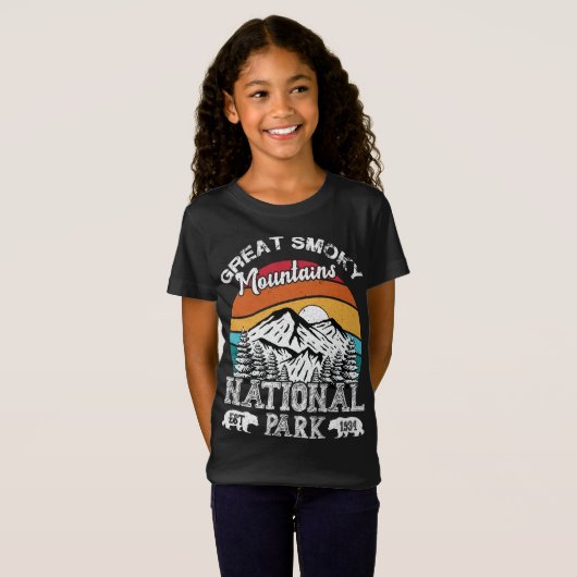 Nationale parken Grote Smoky Mountains  Retro T-shirt (Voorkant volledig)