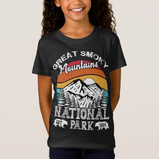 Nationale parken Grote Smoky Mountains  Retro T-shirt (Voorkant)