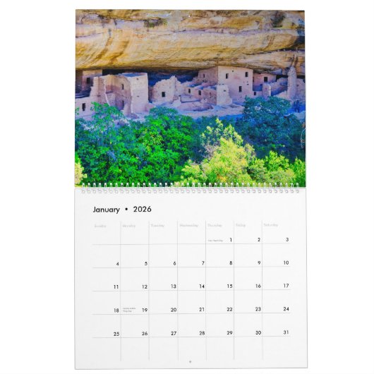 Nationale parken in het westen kalender (Jan 2026)