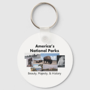 Nationale parken in t-shirt-Amerika Sleutelhanger