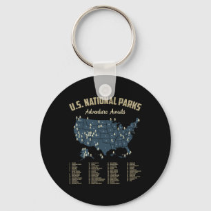 Nationale Parken Kaart Us Camping Wandelen Outdoor Sleutelhanger
