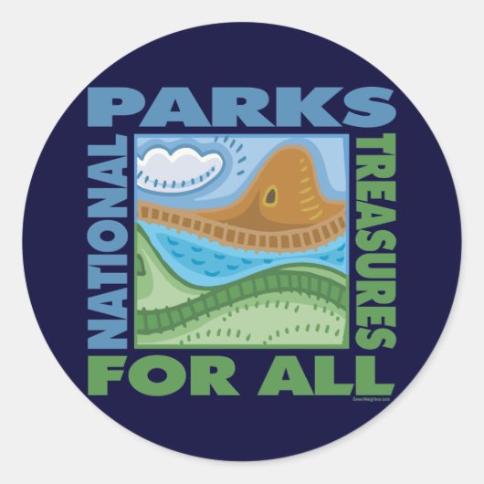 Nationale parken ronde sticker (Voorkant)