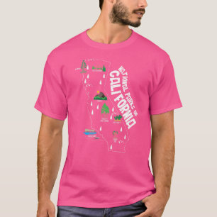 Nationale parken van de Californische kaart T-shirt