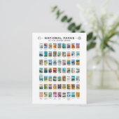  nationale parken van de lijst van de Verenigde St Briefkaart (Staand voorkant)