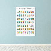  nationale parken van de lijst van de Verenigde St Canvas Afdruk (Insitu (Houten vloer))