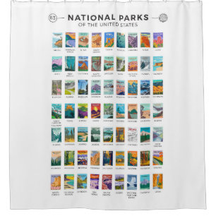 nationale parken van de lijst van de Verenigde St Douchegordijn