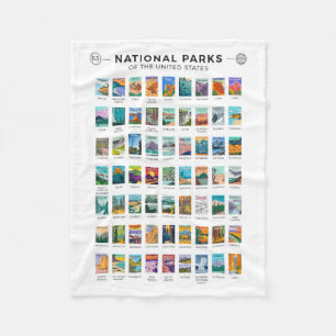 nationale parken van de lijst van de Verenigde St Fleece Deken