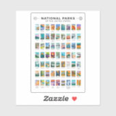  nationale parken van de lijst van de Verenigde St Sticker (Vel)