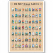 nationale parken van de lijst van de Verenigde St Sticker (Voorkant)