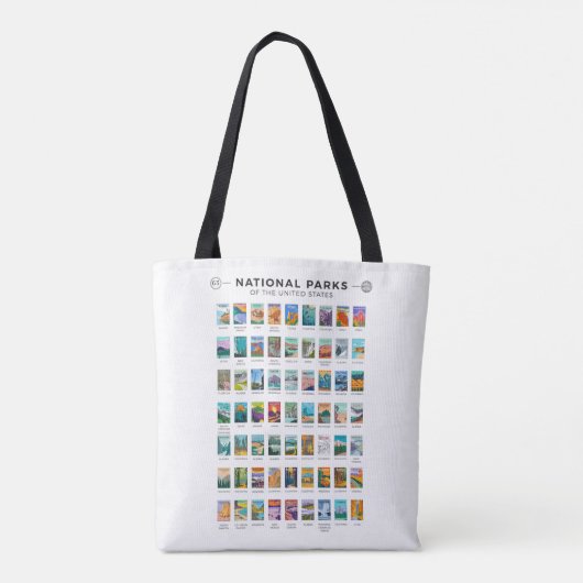 nationale parken van de lijst van de Verenigde St Tote Bag (Achterkant)