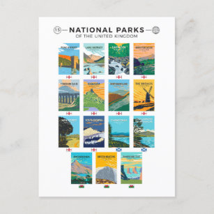 Nationale parken van de lijst van het Verenigd Kon Briefkaart
