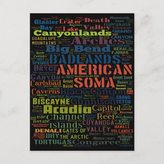 Nationale parken van de Verenigde Staten Briefkaart (Voorkant)