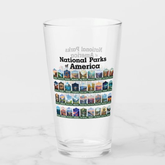 Nationale parken van de Verenigde Staten van Ameri Glas (Achterkant)