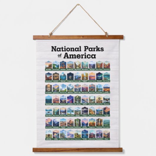 Nationale parken van de Verenigde Staten van Ameri Hangend Wandkleed (Voorkant)