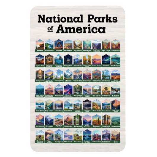 Nationale parken van de Verenigde Staten van Ameri Magneet (Verticaal)
