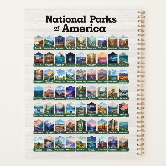 Nationale parken van de Verenigde Staten van Ameri Planner (Achterkant)