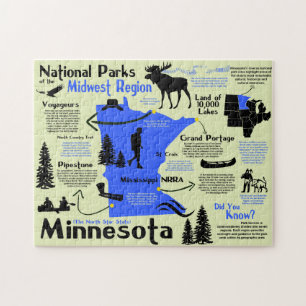 Nationale parken van Minnesota - Info Map Legpuzzel