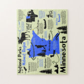 Nationale parken van Minnesota - Infografische kaa Legpuzzel (Verticaal)