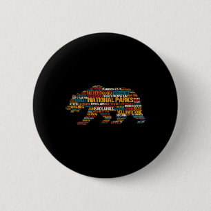 Nationale parken VS lijst Woordwolk Beer Kamperen Ronde Button 5,7 Cm