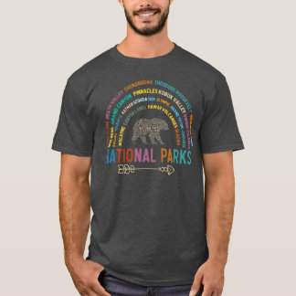 Nationale parken VS Lijst Woordwolk Beer Kamperen T-shirt
