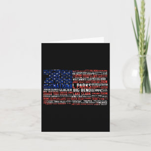 Nationale Parken VS Lijst Word Cloud US Flag Campi Kaart