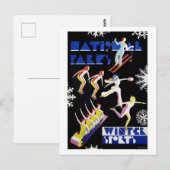 Nationale Parken Wintersport Vintage Poster 1936 Briefkaart (Voorkant / Achterkant)