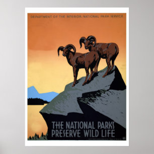 Nationale parken - WPA-reis Poster