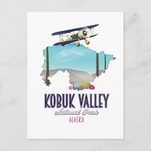 Nationale parkkaart Kobuk Valley Alaska Briefkaart (Voorkant)