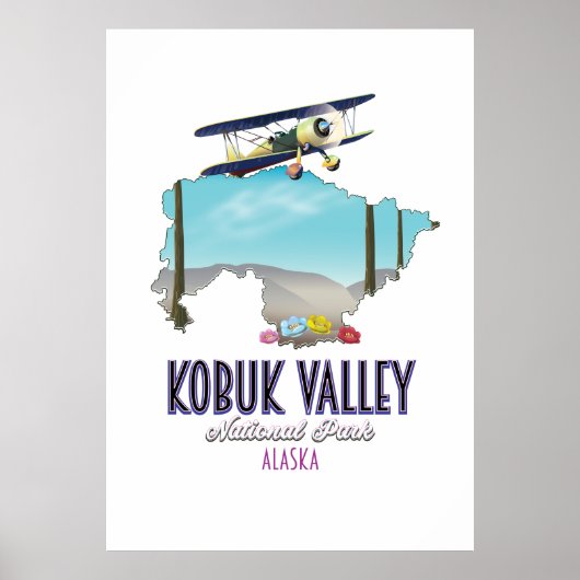 Nationale parkkaart Kobuk Valley Alaska Poster (Voorkant)
