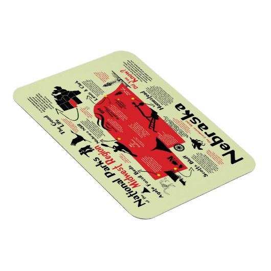 Nationale parkkaart Nebraska Magneet (Rechterzijde)